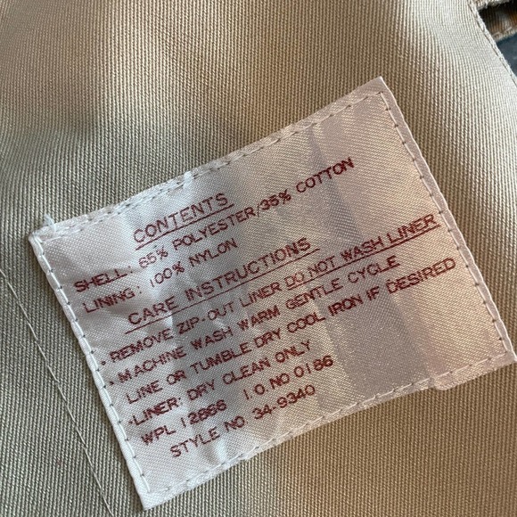 Vintage Uzzi Sherpa Quilted Lined Trench Coat Womens 11/12 Large Tan Khaki Korea - Picture 8 of 16